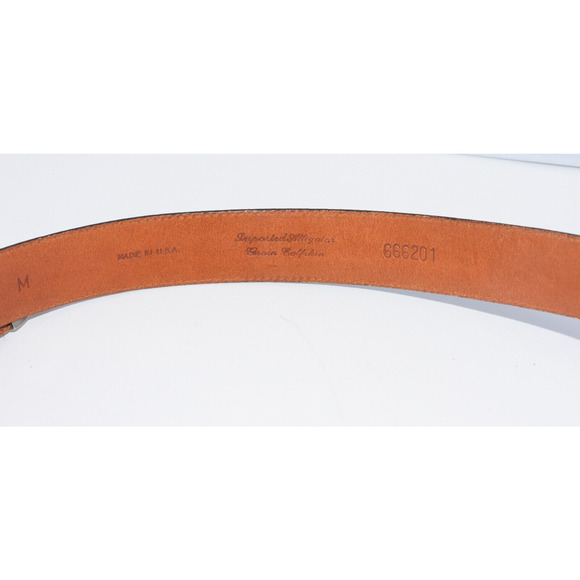 Hartnell Women's Medium Alligator Leather Belt w/ Silver Frog Pewter Belt Buckle - Picture 6 of 9